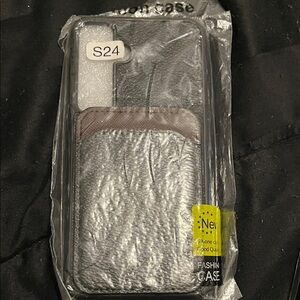 S24 Gray Phone Case with Card Holder